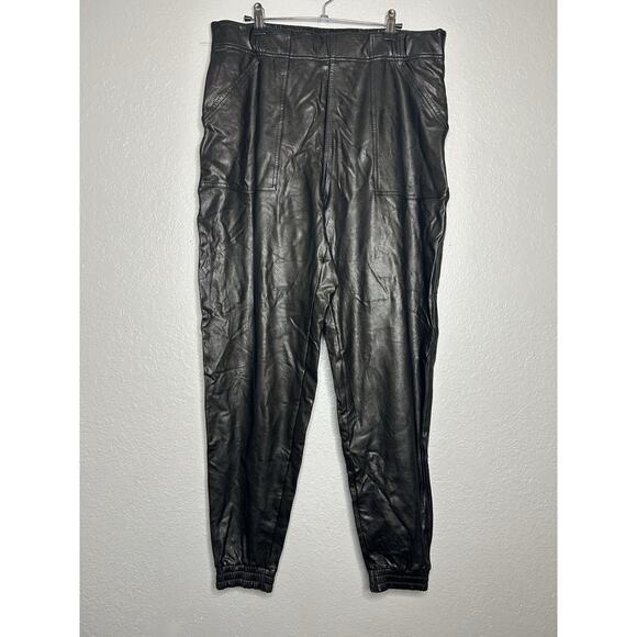 Spanx Faux Leather Like Jogger Black Size XL Holiday Date Night Concert - Picture 2 of 10